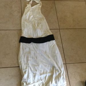 Colorblock backless dress